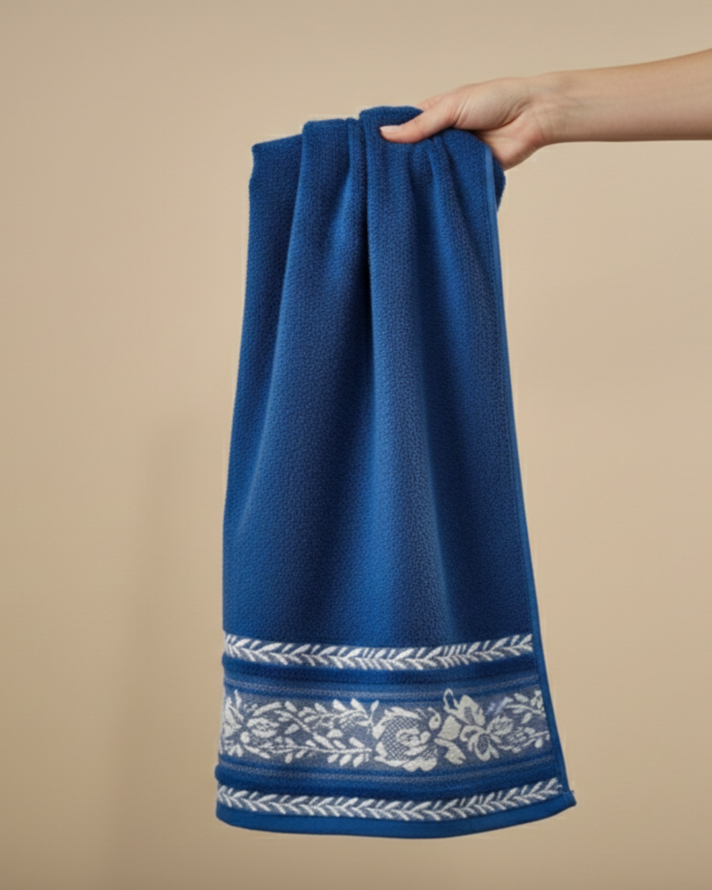 Royal Blue Heritage Cotton Hand Towel