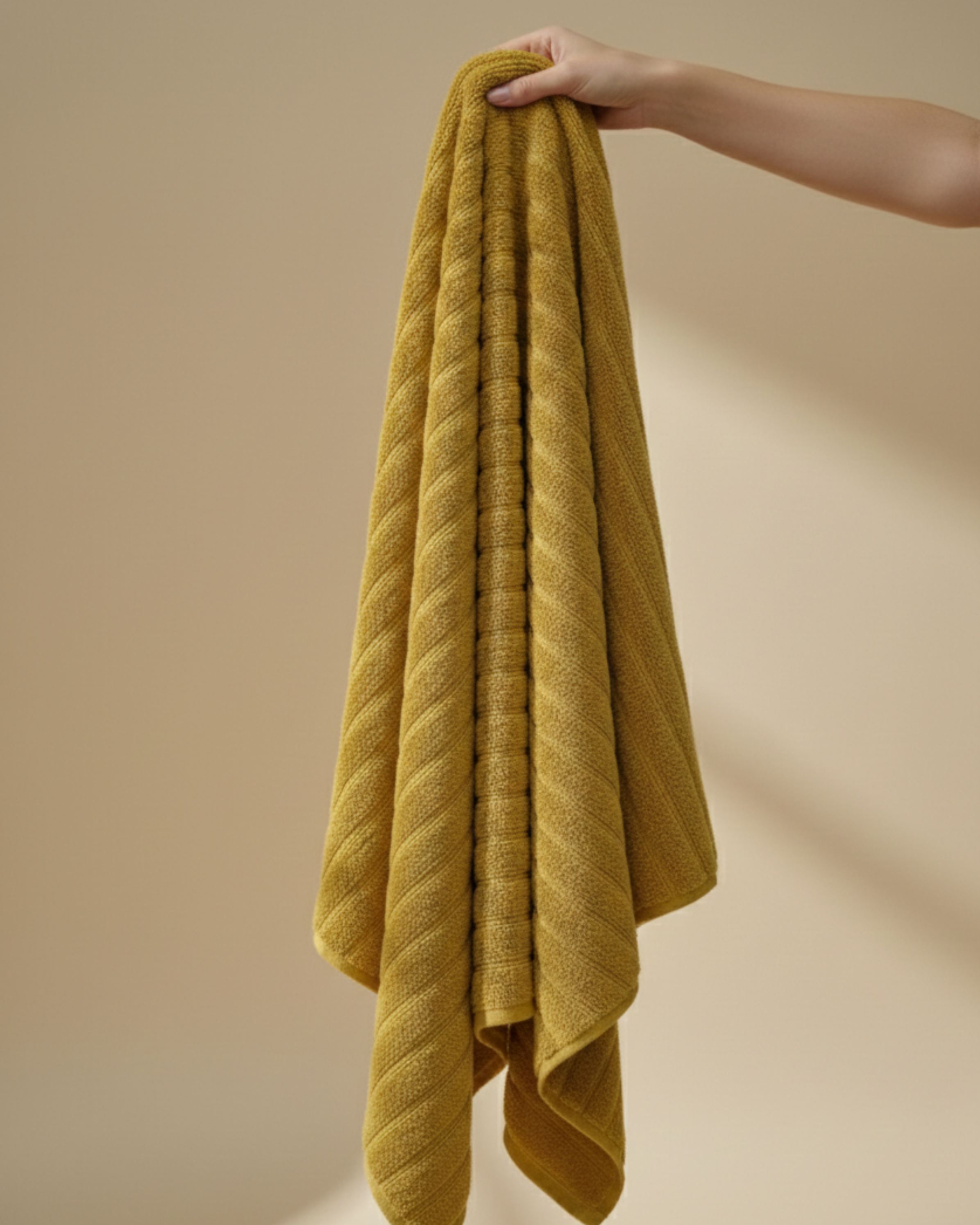Mustard Ribbed Premium Cotton Hand Towel