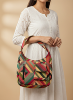 Multi-Color Geometric Hobo Bag