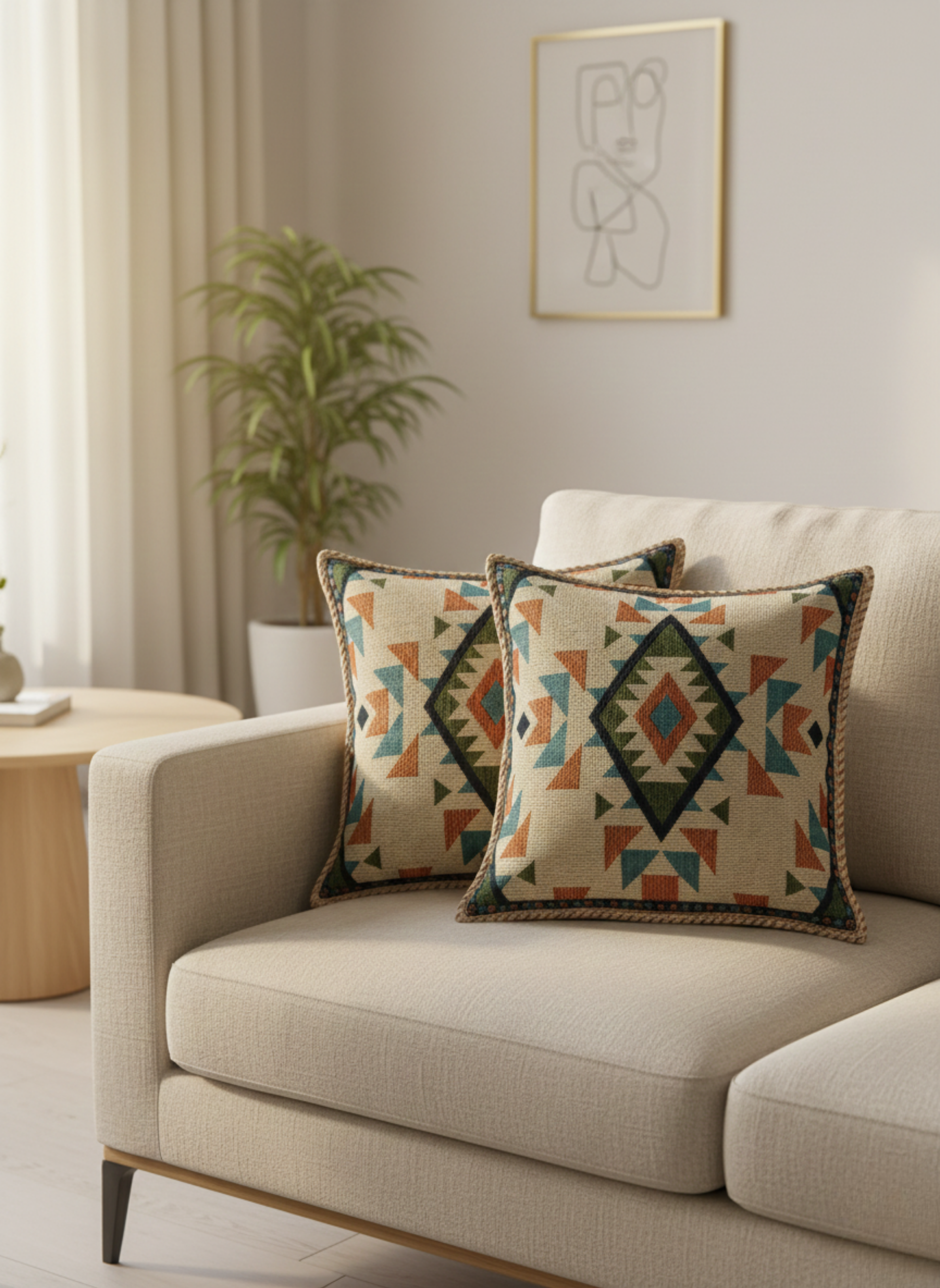Multi-Color Tribal Print Cushion Cover