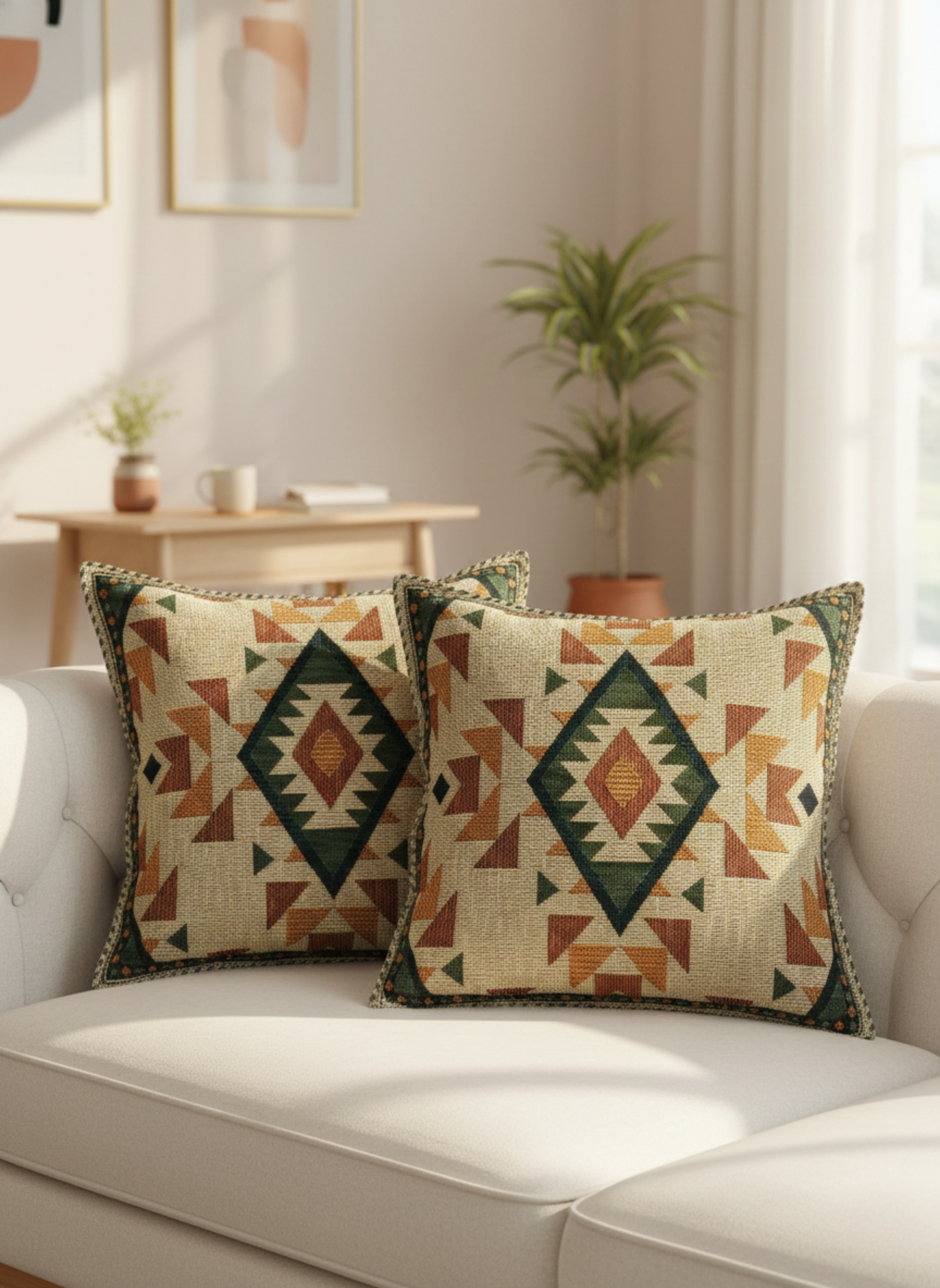 Multi-Color Tribal Pattern Cushion Cover
