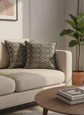Gray Geometric Diamond Textured Cushion Cover