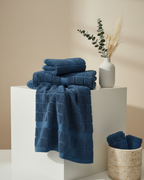Deep Blue Grid Cotton Hand Towel