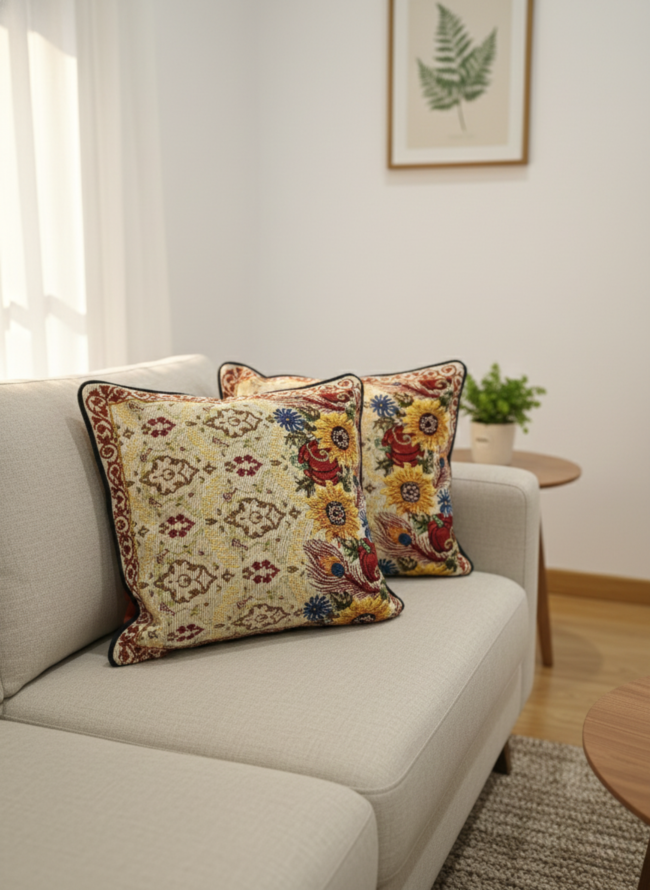 Vintage Floral Tapestry Cushion Cover