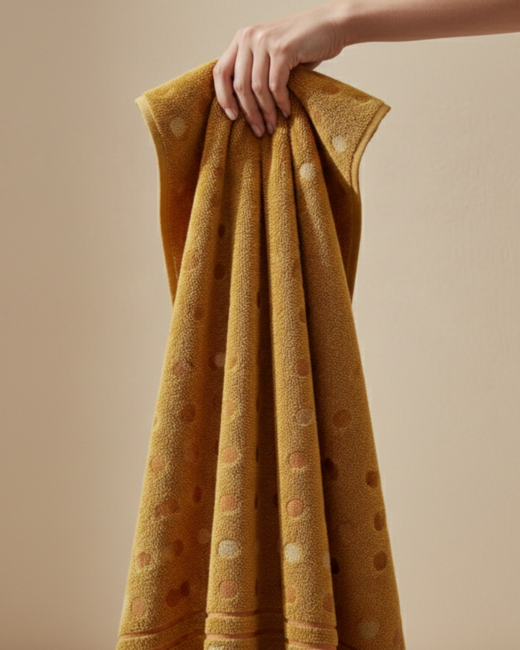 Golden Dots Premium Cotton Hand Towel