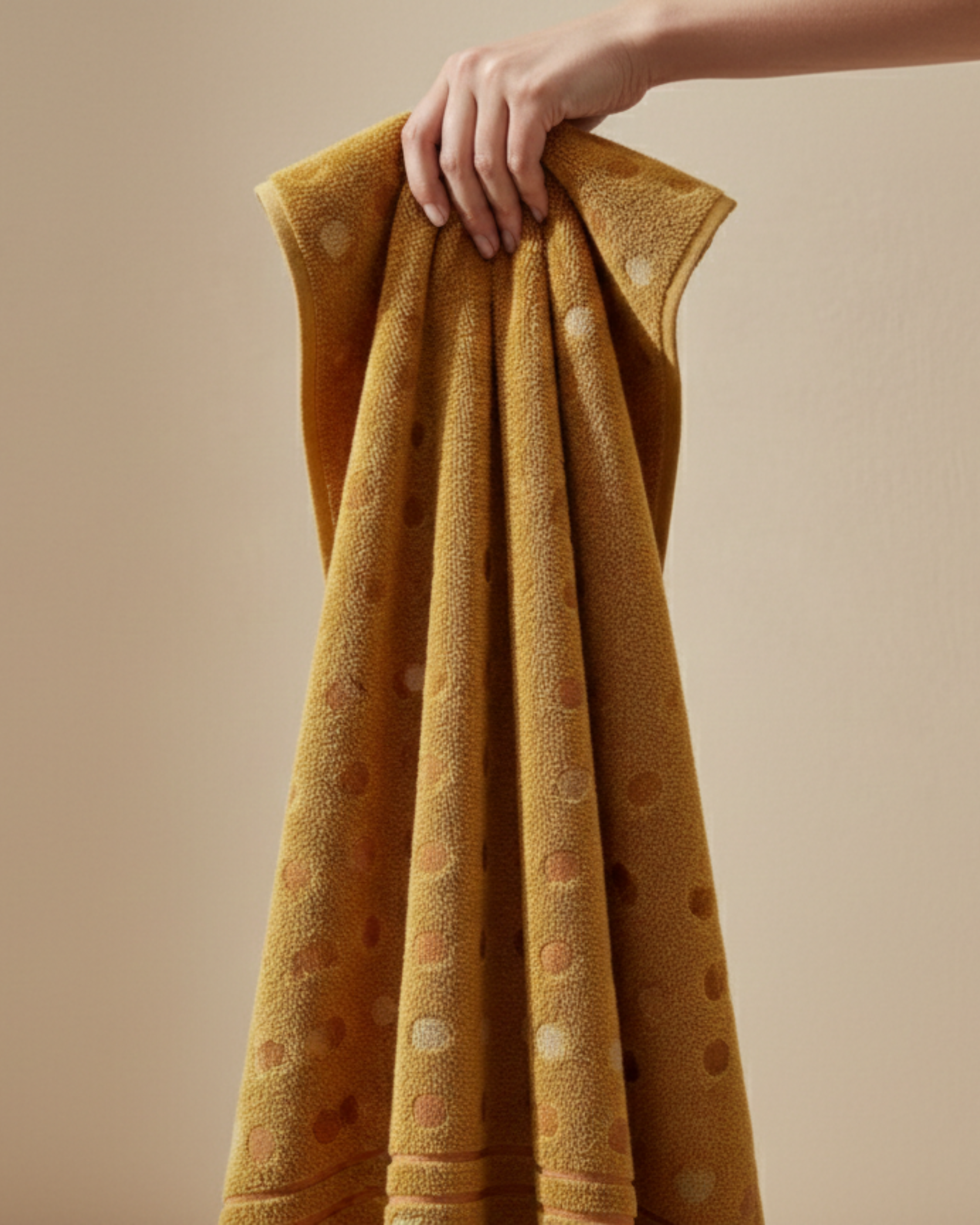 Golden Dots Premium Cotton Hand Towel
