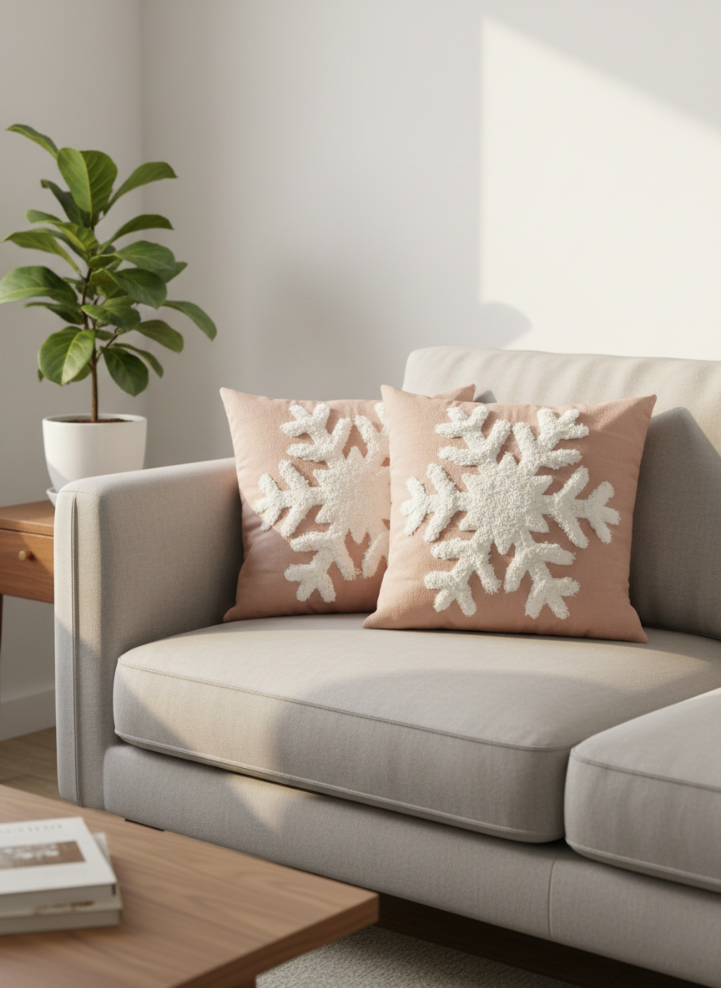 Floral Embroidered Cotton Cushion Cover – Blush Pink