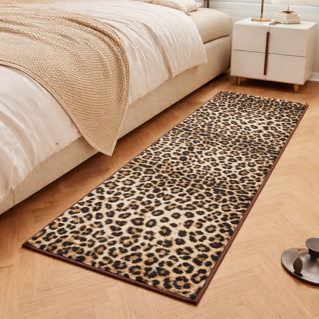 Wild Luxe Leopard Print Bedside Runner