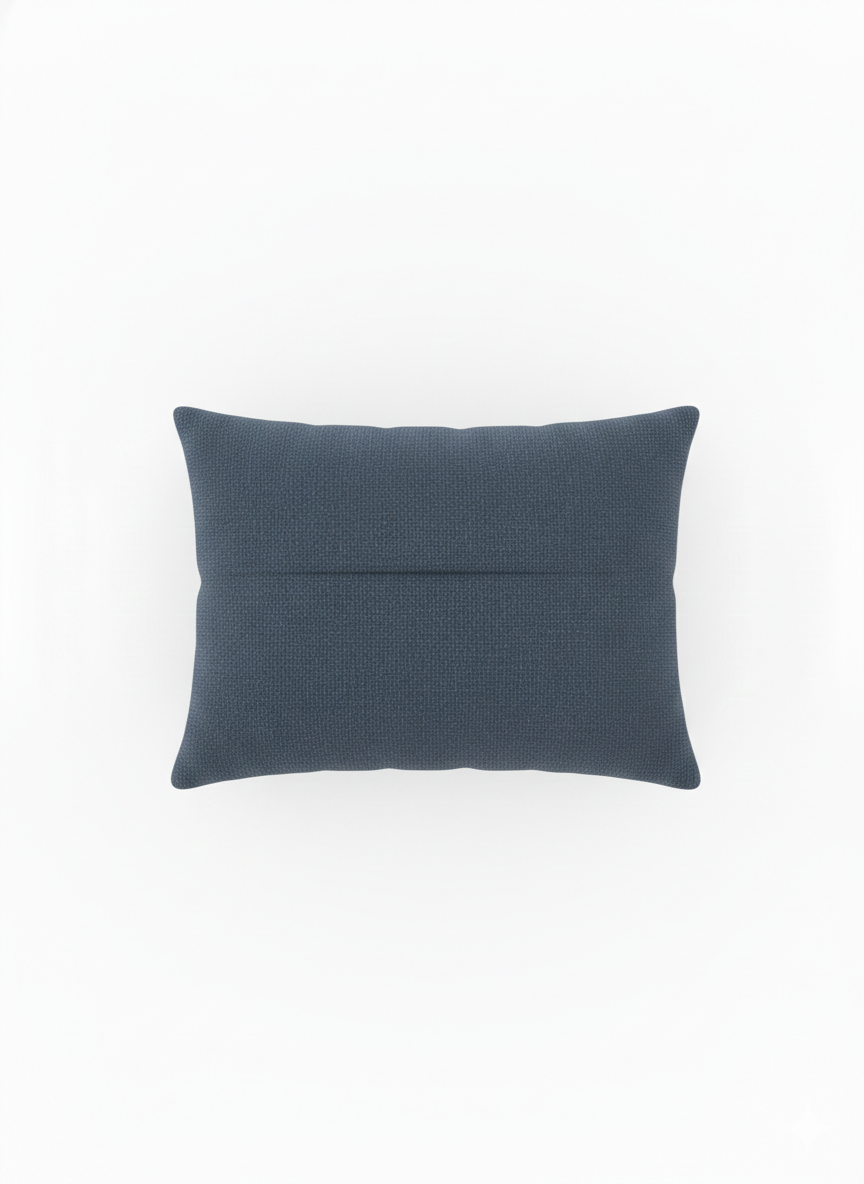 Navy Blue Textured Jute Cushion Cover – Solid Minimal Style