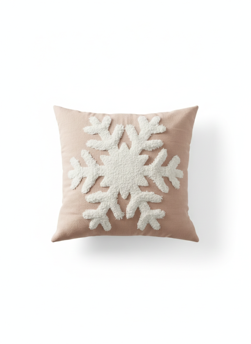 Floral Embroidered Cotton Cushion Cover – Blush Pink