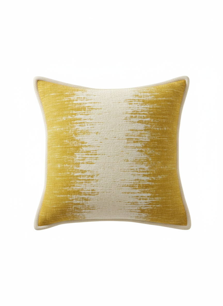 Mustard & Cream Abstract Gradient Cushion Cover
