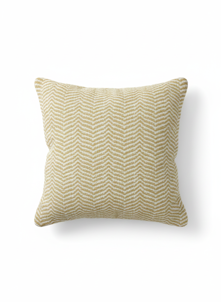 Yellow Zig-Zag Pattern Cushion Cover