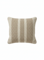 Beige & Brown Fine-Check Striped Cushion Cover