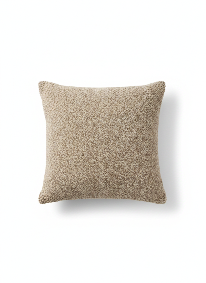 Warm Taupe Textured Cushion Cover – Soft Solid Fabric