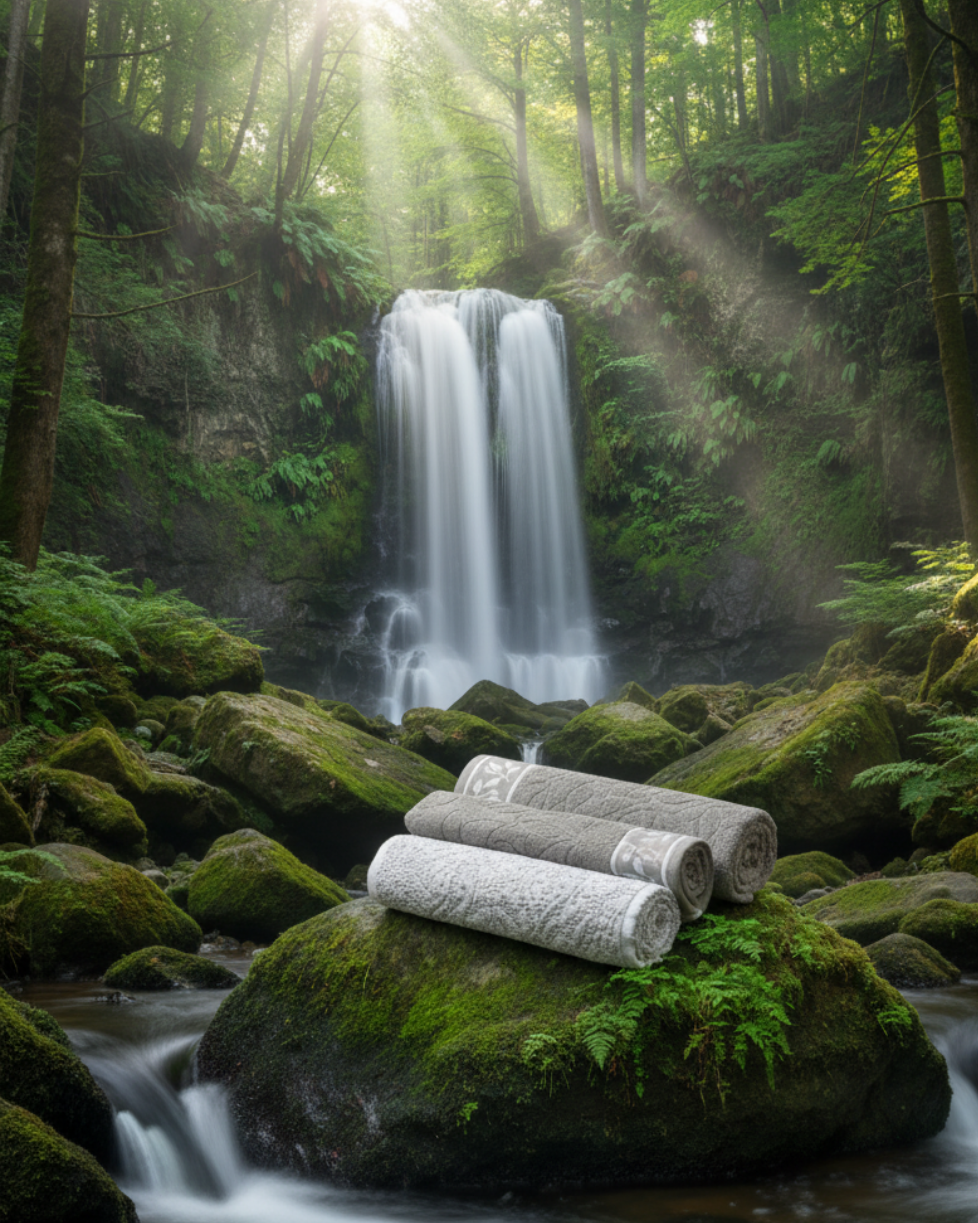 Premium Soft Cotton Hand & Bath Towel Set – Grey Leaf Design